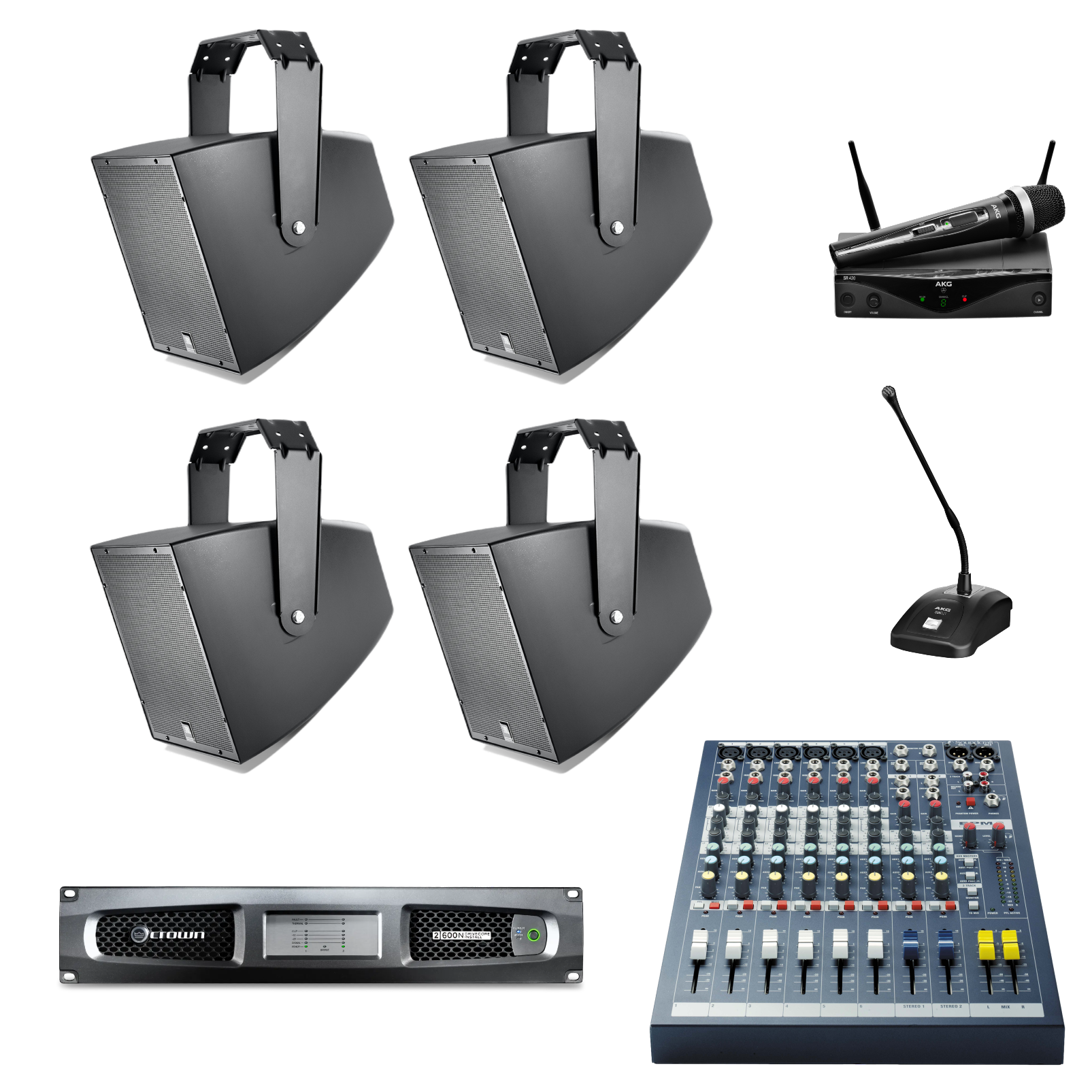 Outdoor Athletic Field Sound System Bundle (Black)